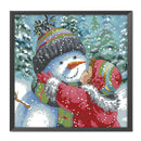 Partial Cross Stitch 11CT Kiss Snowman Counted Embroidery DIY Christmas Home Art