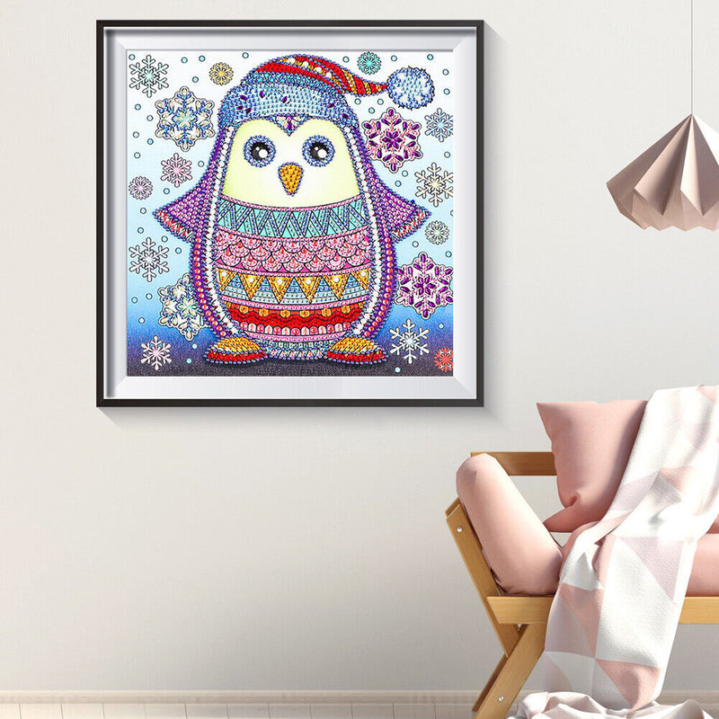 5D DIY Penguin Rhinestone Drawing Part Special Shaped Drill Diamond Painting
