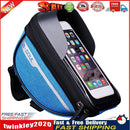 Bike Front Frame Touch Screen Waterproof Phone Bag Top Tube Pannier (Blue) Newly