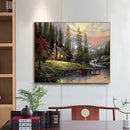 DIY Hut House Cross Stitch Full Embroidery Canvas 11CT Counted Home Wall Deco