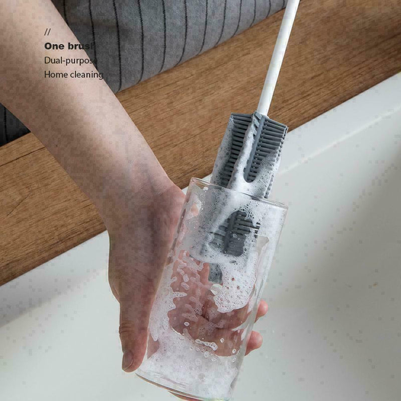 Silicone Glass Cleaning Brush Long Handle Cup Brush Z9E1 Tea M1S7 Kitchen A0C8