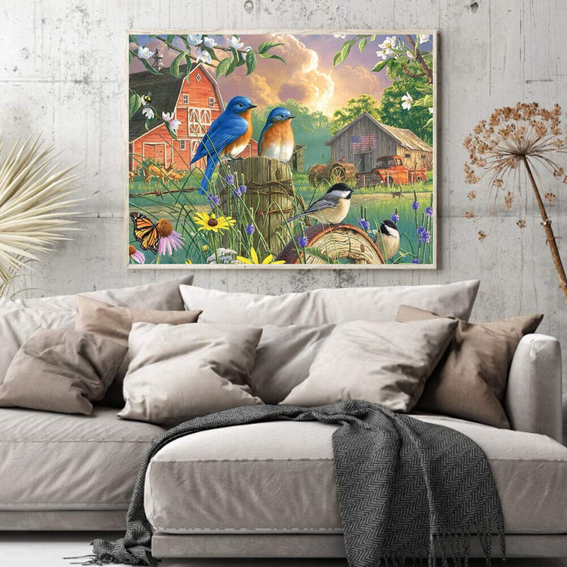 #A Railing Bird Oil Paint By Numbers Kit DIY Acrylic Painting on Canvas Frameles