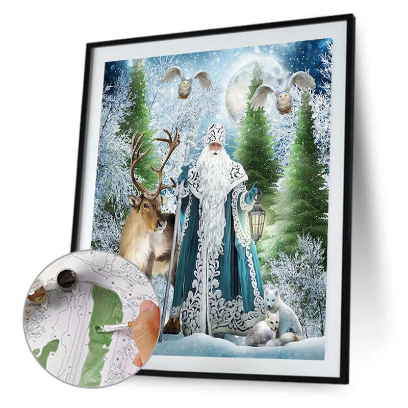 Santa Claus Oil Paint By Numbers Kits Canvas Drawing DIY Christmas (100350)