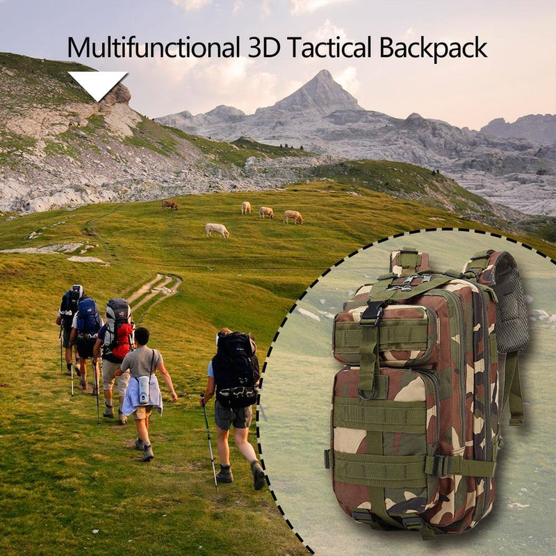 30L Outdoor Sport Waterproof Backpacks Large Storage Rucksack (Jungle Camo)