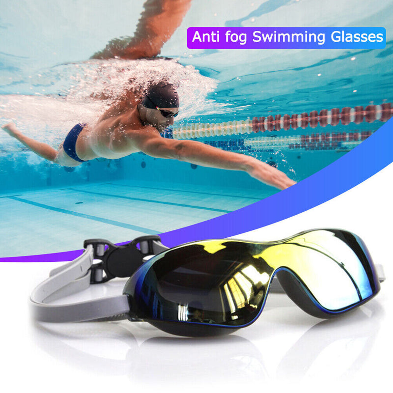 Large Frame Adults Swimming Eyewear Waterproof HD Anti-fog Swim Diving Goggle