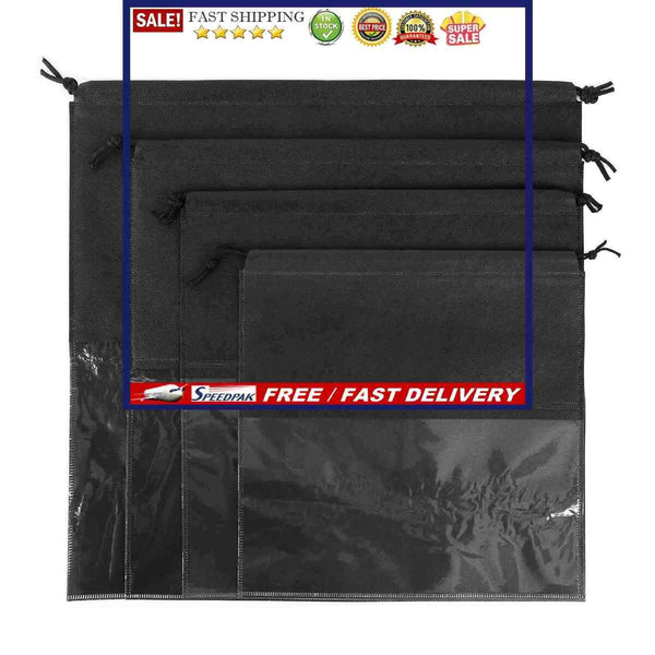 8 Pack Handbag Storage Organizer Purse Clear Dust Cover Bag Drawstring 4 Si