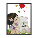 2 Strands DIY 30x36cm Embroidery Kits Cross Stitch Stamped Art Craft Home Decor
