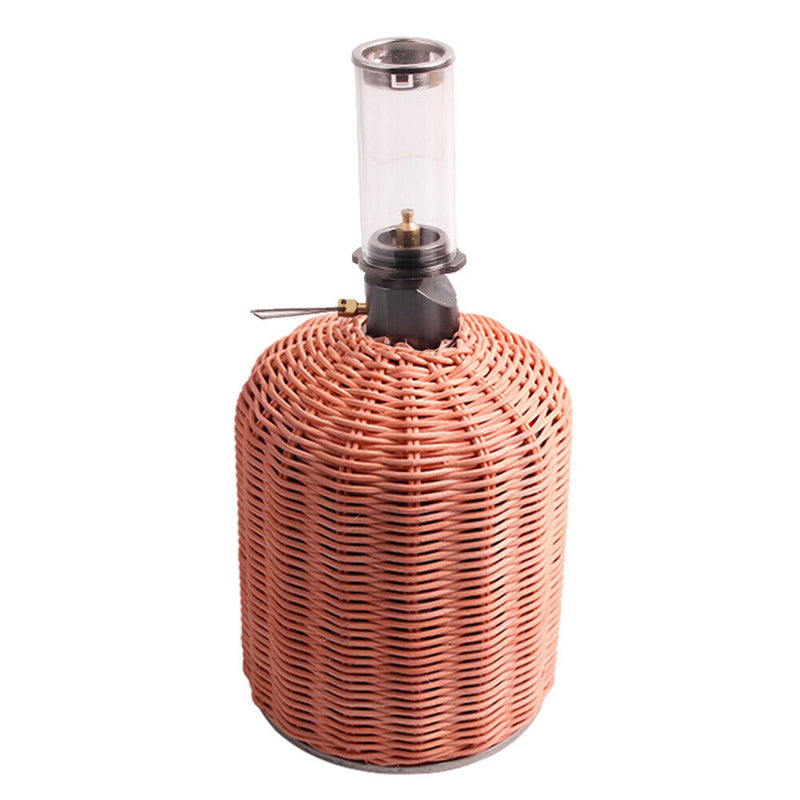 450g Gas Cylinder Cover Outdoor Camping Rattan Gas Tank Protector (Coffee)