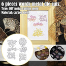 6 Pieces Words Metal Die Cuts Stencils Embossing Stencil Template Cutting  7AE_