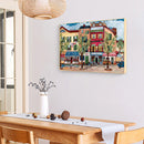 Oil Paint By Numbers Center Street House Frameless Picture Craft Kit for Home