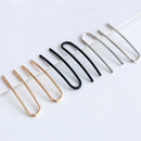 Women Minimalist Party Club Geometry Simple U Earrings Copper Line Ear Stud