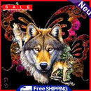 DIY 5D Mosaic Painting Kit Butterfly Wolf Full Drill Round Diamond Drawing Decor