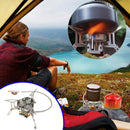 Outdoor Three-head Camping Picnic Stove Portable Split Windproof Burner Stove~