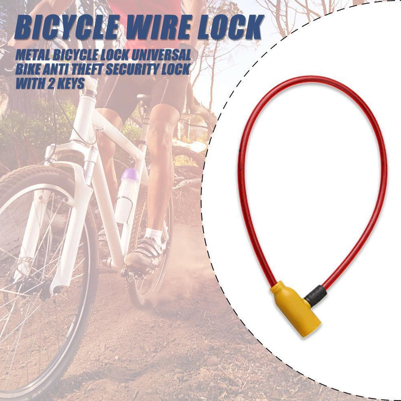 Metal Bicycle Lock Universal Outdoor Bike Anti Theft Security Lock with 2 K