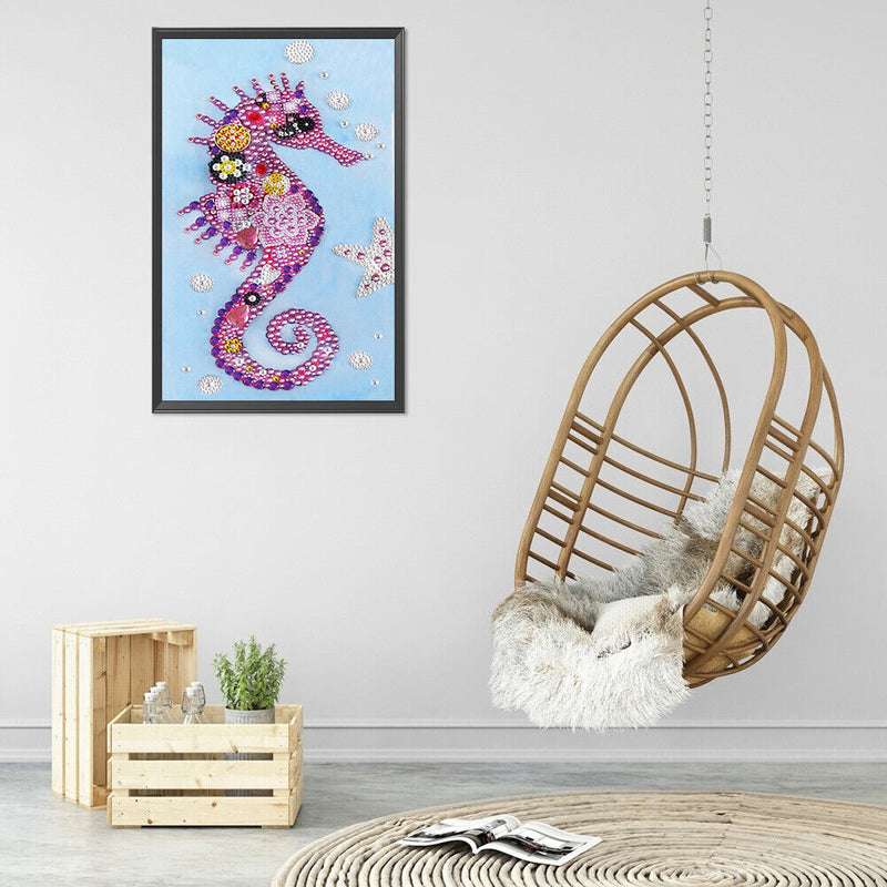 5D Diamond Painting Kit DIY Hippocampus Partial Special Shape Drill (KA353)