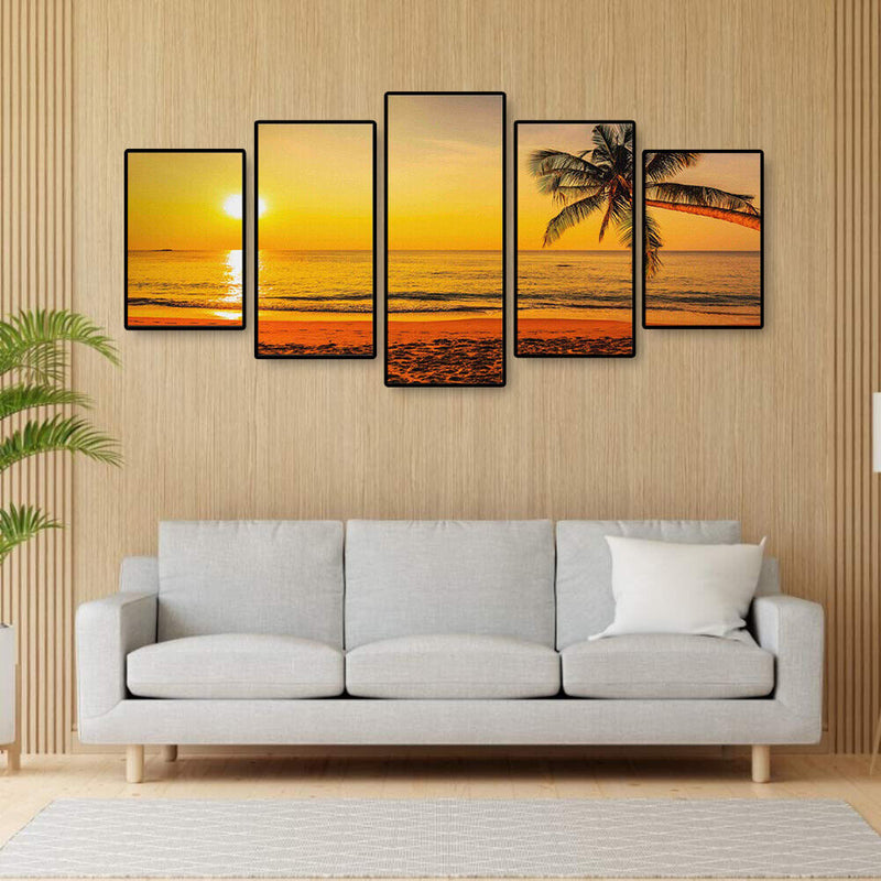Ornamental Tropical Sunset Oil Painting Wulian Picture Art Craft Decoration Draw