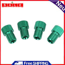 4pcs Presta to Shrader Bicycle Road Bike Valve Adapters Converters (Green)