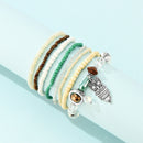 Women Bohemian Jewelry Multilayer Rice Bead Owl Layered Hand Chains Bracelet