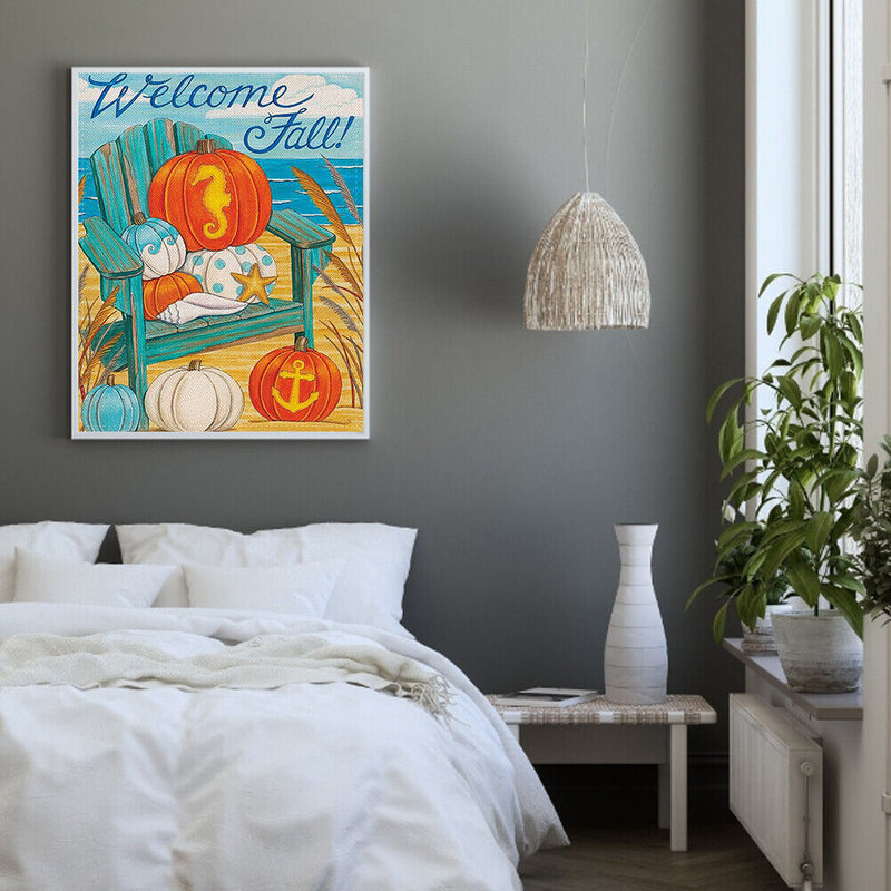 Pumpkin Canvas Paint By Numbers Oil Hand Painted Drawing Kit Home Decorations