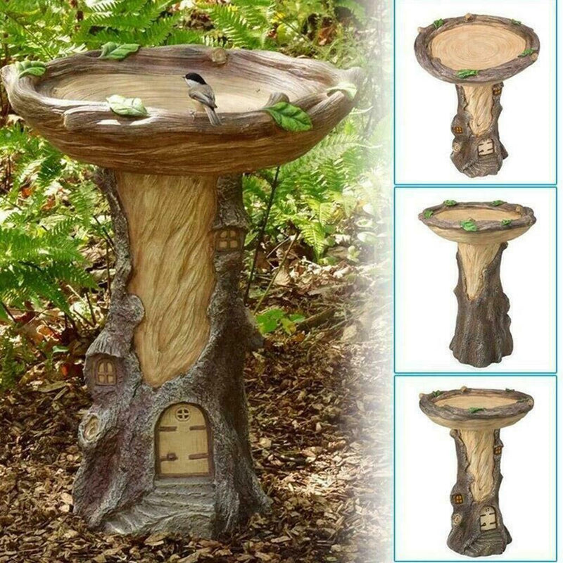 Bird Bath & Feeder Traditional Pedestal Free Standing Outdoor Table Garden S7M9