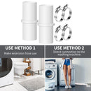 Drain Hose Connectors 2pcs Washing Machine Hose Extension + 4 Hose Clamps