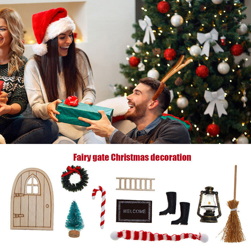 Fairy Door House Festive Decor Mini Elf House for Family Friends Neighbors Gifts