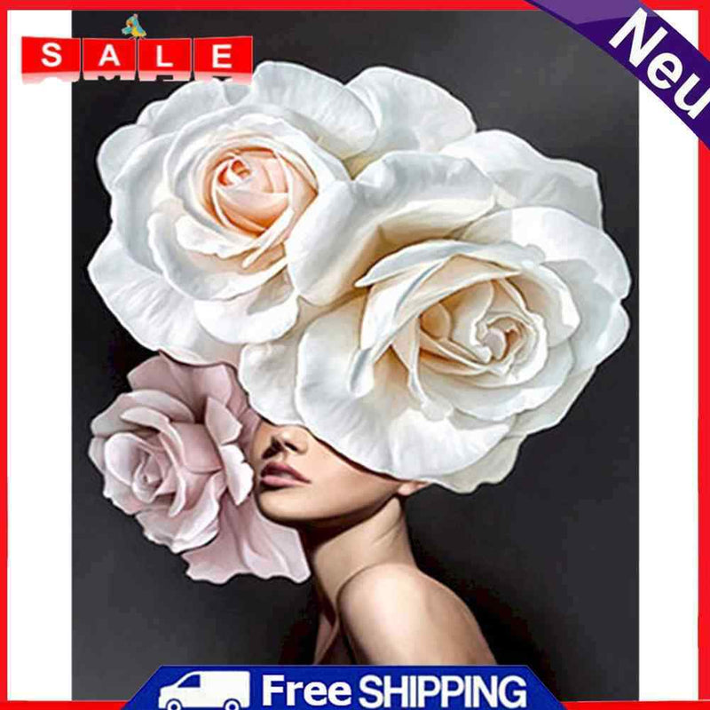 40x50cm Oil Paint By Numbers Flower Girl Frameless Picture Home Room Decoration