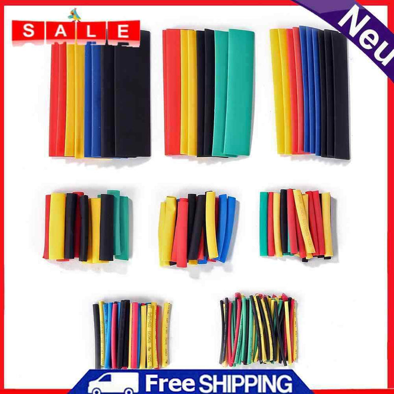 164pcs Flame Retardant Polyolefin Heat Shrink Tube Insulated Sleeve Kit