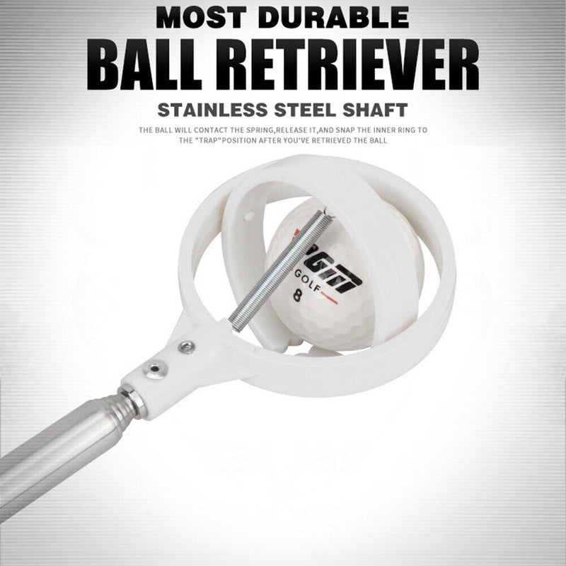 Golf Ball Retriever 8 Sections Stainless Telescopic Golf Ball Picker for Wa