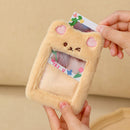 Cute Plush Idol Photocard Holder Credit Bank Card Purse Women Keychain Pend