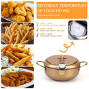 Deep Fryer Pot Japanese Style Pot with Lid & Oil Drip Drainer Rack for Kitc