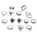 Fashion Women Star Boho Rings Set Moon Hand Accessories Midi Finger Jewelry