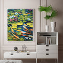 Lotus Pond Carp Oil Paint By Numbers DIY Home Decoration Kit Gift Wall Pictures