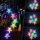 Solar Color Changing Wind Chime Lamps Star Moon Pendant Garden Light (A) Newly