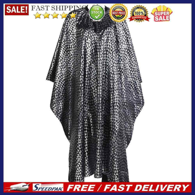 Hair Cut Cover Cloth Feather Pattern Waterproof Hairdresser Cape(Black)
