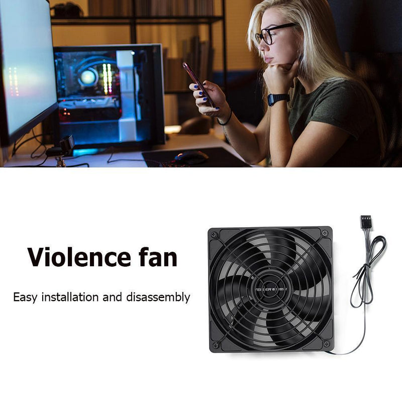 TEUCR Computer Case Fan (Fixed Speed with1 Large D Port and 1 Large 4Pin)