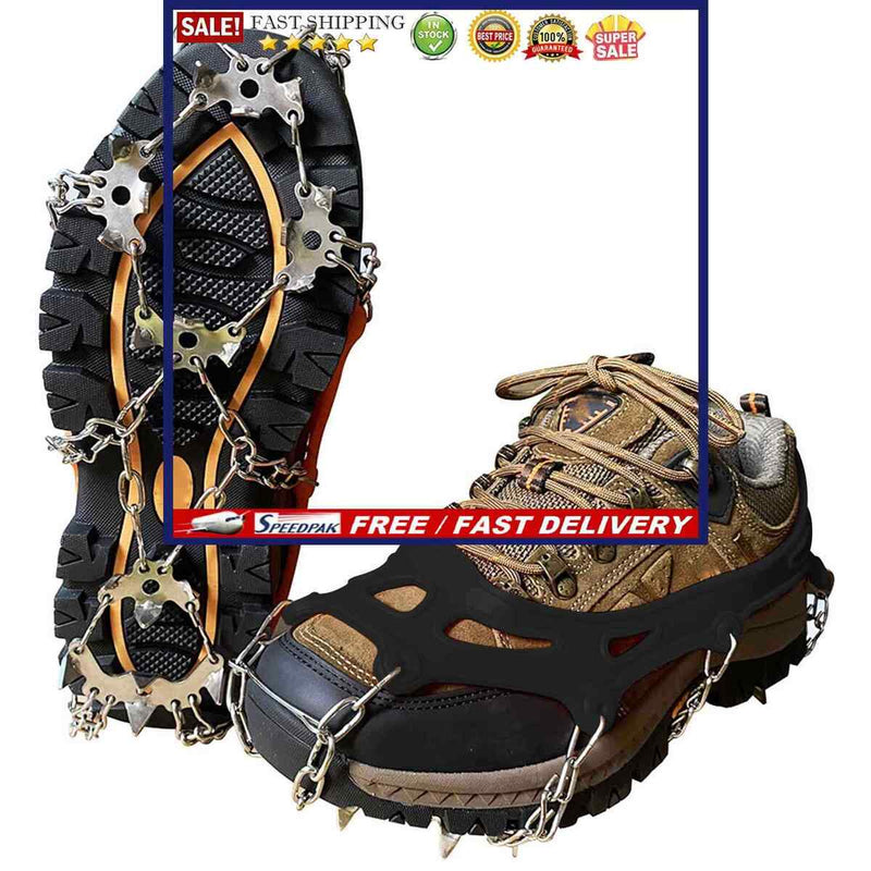 19 Teeth Traction Spikes Crampons, Ice Snow Grips Cleats Anti Slip for Wome