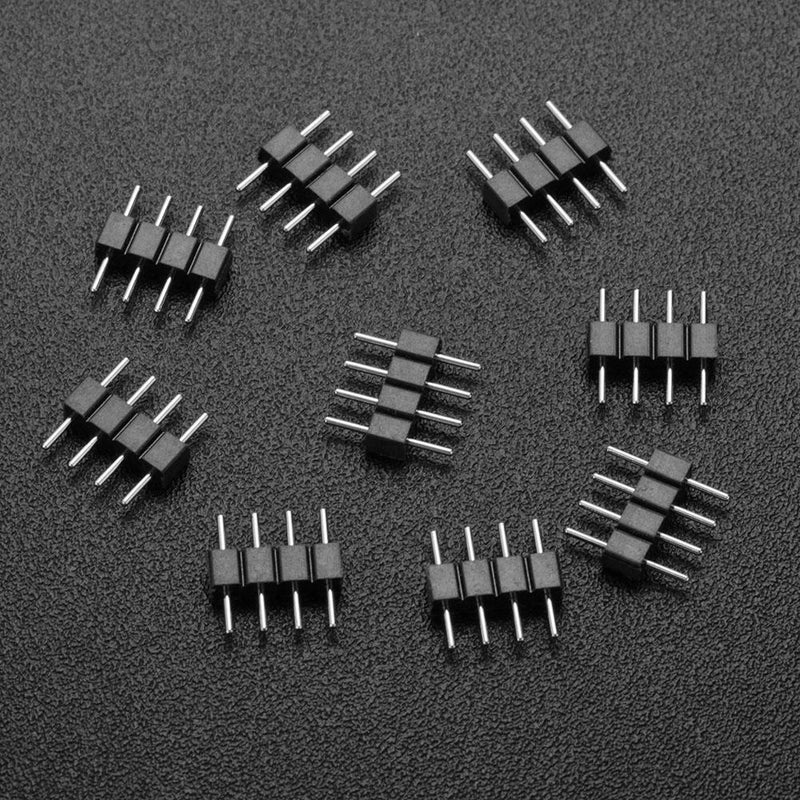 10pcs Male Connector Pin Needle for LED Strip(4Pin RGB3528/5050)(Black) Newly