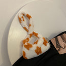 Retro Women Flower Print Shoulder Underarm Bag Winter Plush Purse (Orange)