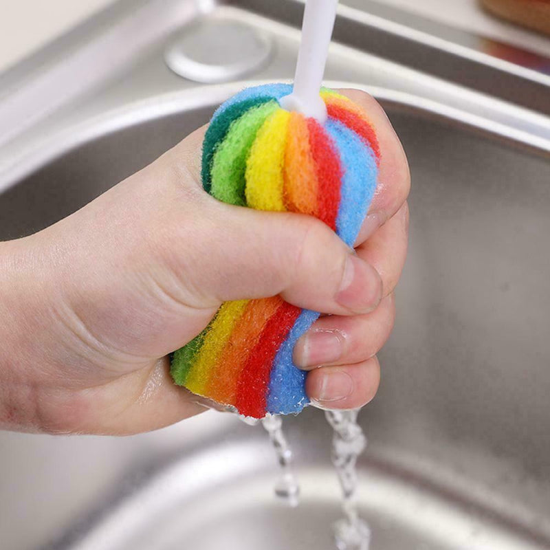 Detachable Water Bottle Cup Mug Glass Washing Sponge P0H4 T9M9 Rainb Brush F0Z5