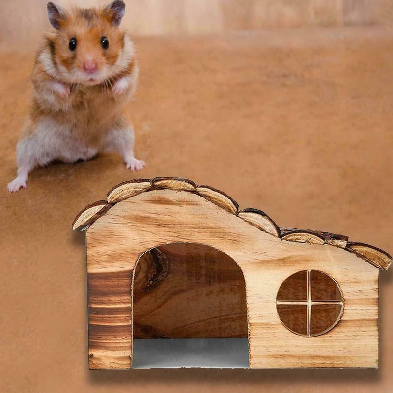 Wooden Hamster Nest House Tasteless And Non-toxic Hut Animals Small I9W0