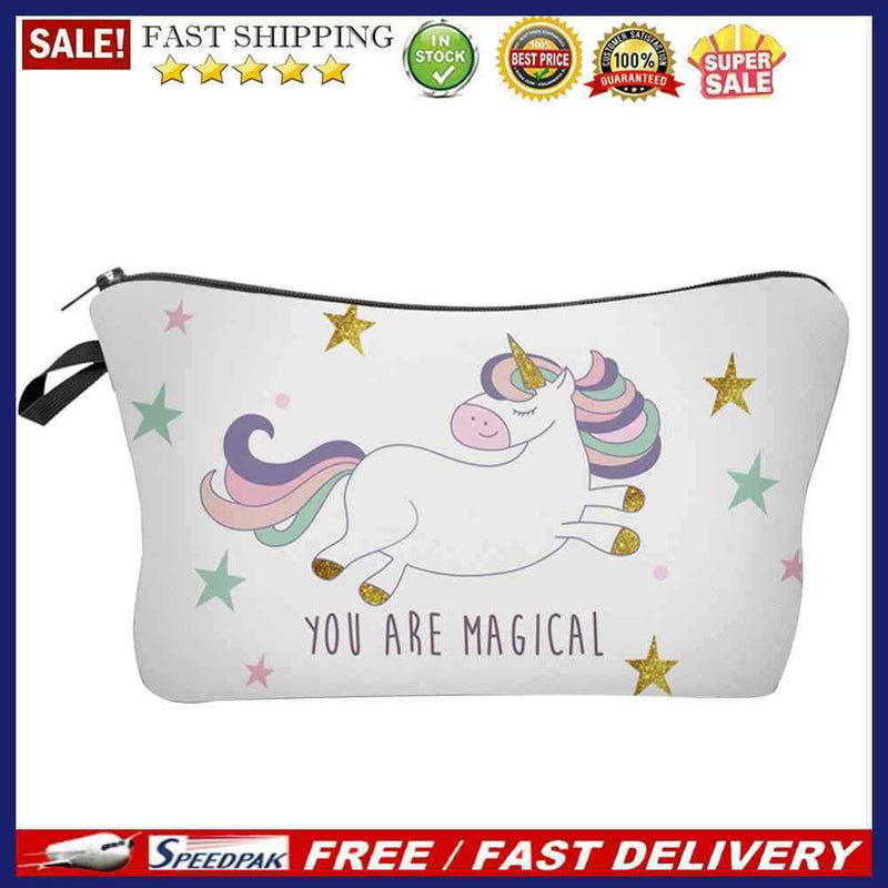 Multiple Horse Women Storage Bag Polyester Floral Print Cosmetic Bag (50946