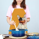 Kitchen Linen Yellow Apron Dog Painted Dinner Party Cooking Supply Pinafore