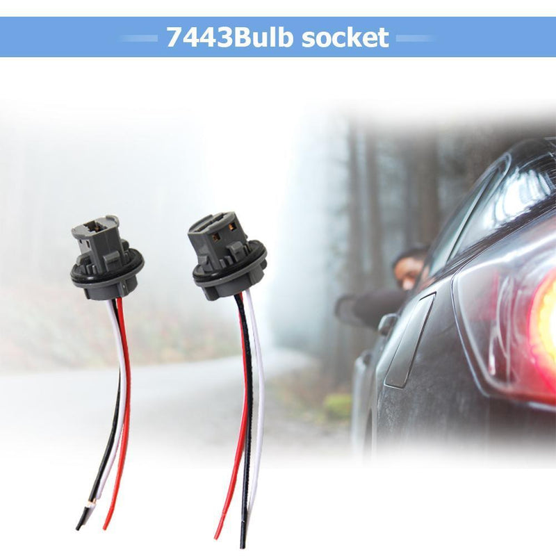 2pcs T20 7443 Car Bulb Holder Socket Adapter LED Light Plug Wiring Connector