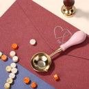 Wood Handle Sealing Stamp Wax Bead Tablet Melting Spoons for Album Decor Craft