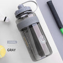 Portable Women Summer Gym Water Bottle Straw Large Capacity (Grey 2000ml)