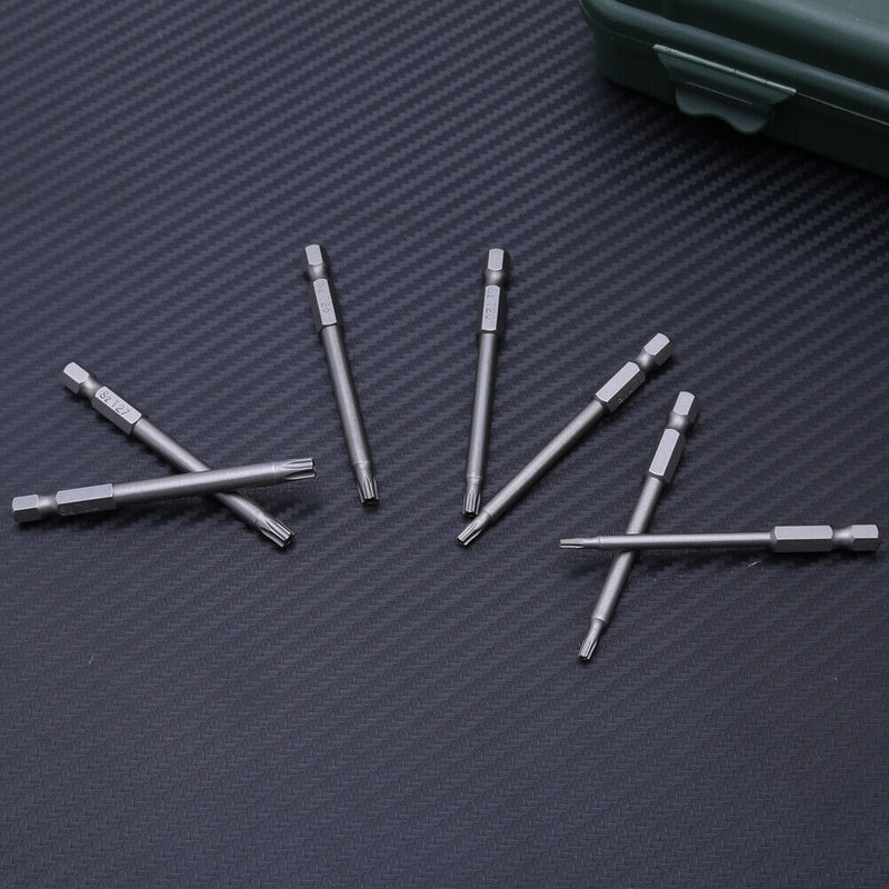7pcs/set 75mm T8-T30 Magnetic Torx Screwdriver Bits 1/4 Inch Hex Shank Scre