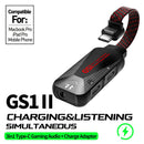 GS1 3 in 1 Type-C to 3.5mm Audio Fast Charge Phone Game Sound Card Adapter