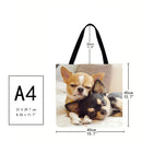 Two dogs Printed Shoulder Shopping Bag Casual Large Tote Handbag