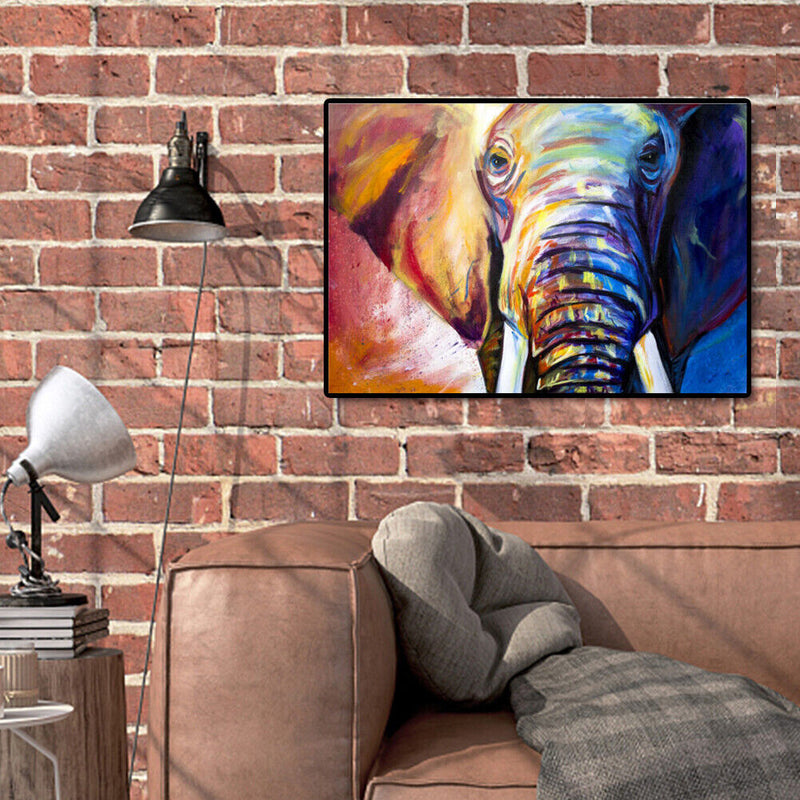 Elephant Oil Painting By Numbers DIY Canvas Picture Hand Painted Home Decoration